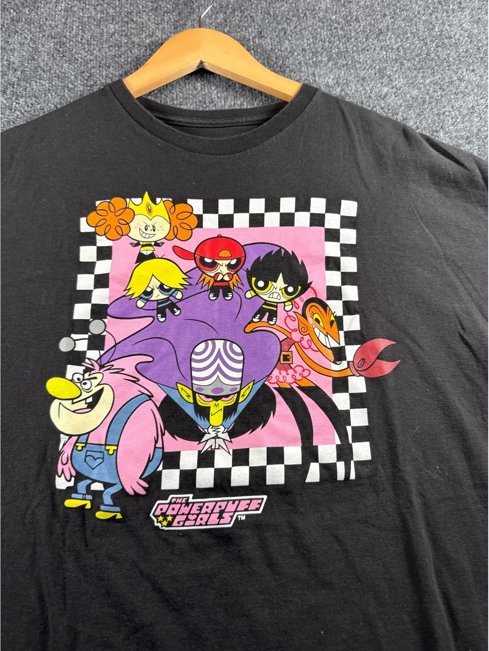 Powerpuff Girls Cartoon Network Graphic T-Shirt Black XXL Y2K Style